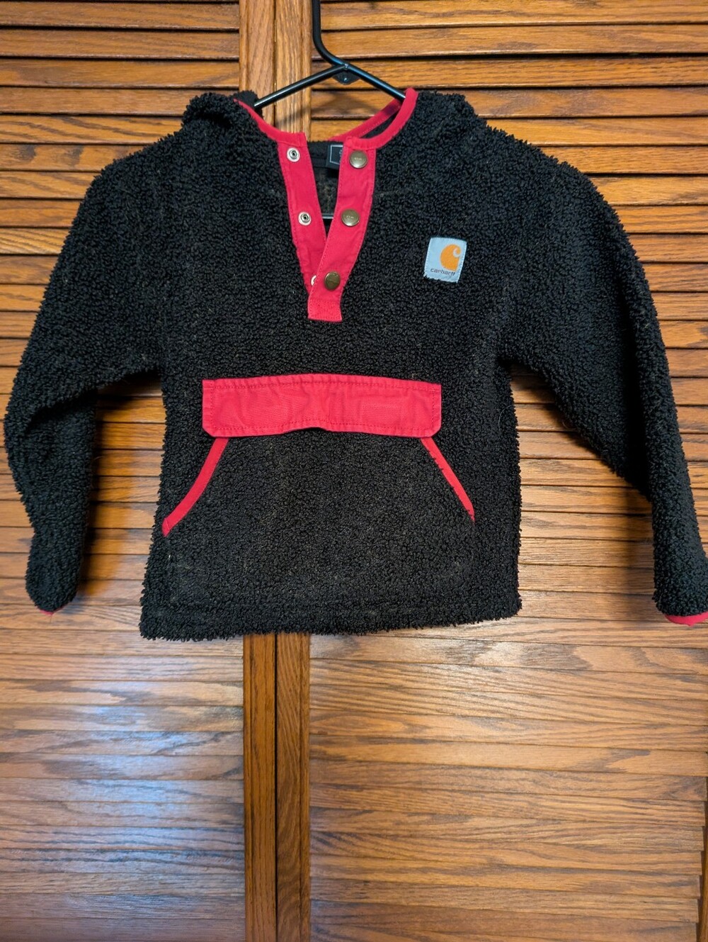 Carhartt Black Fleece Quarter Snap Pullover Youth Size 5
